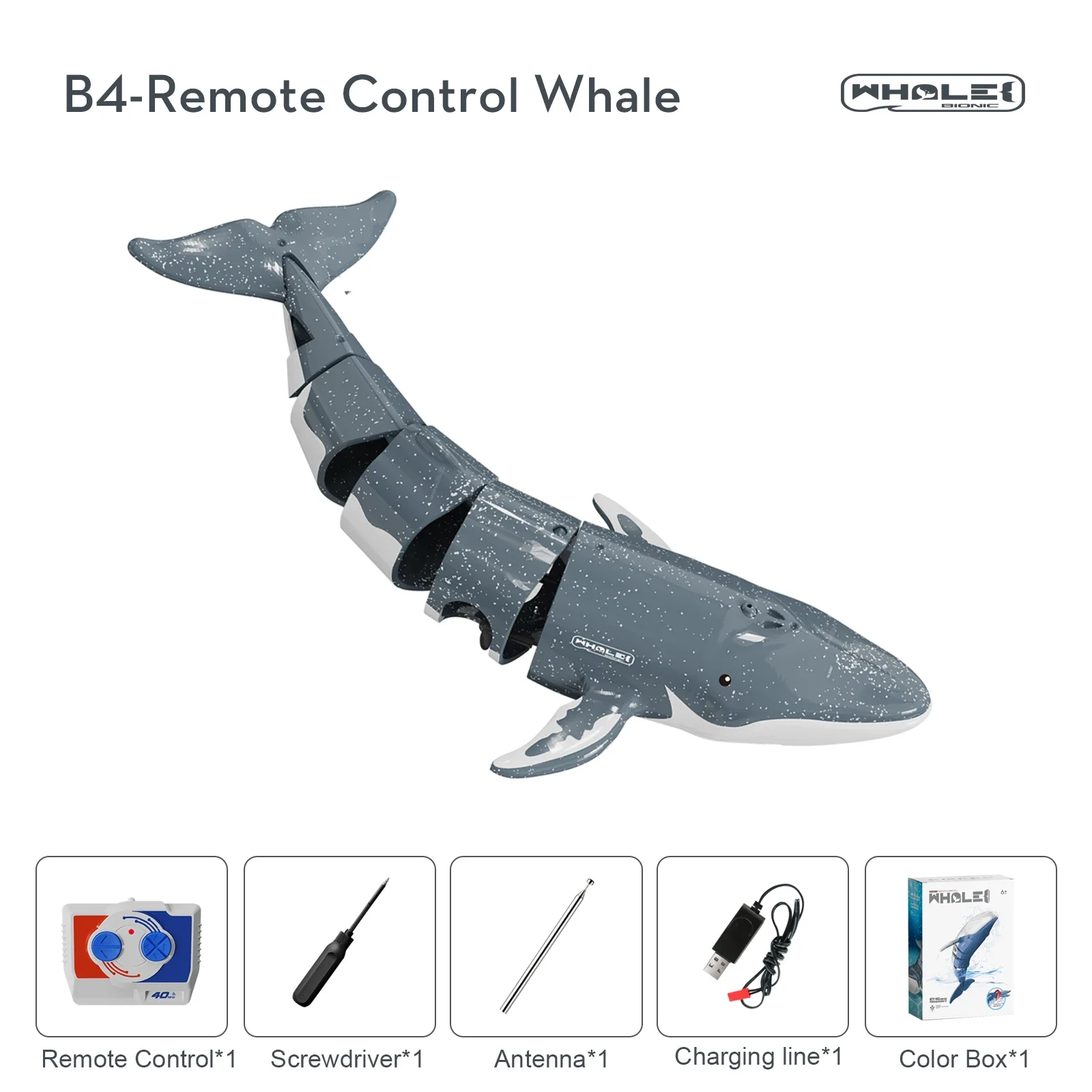 Remote Control Spray Water Whale Toy for Kids - Submarine Swimming Game