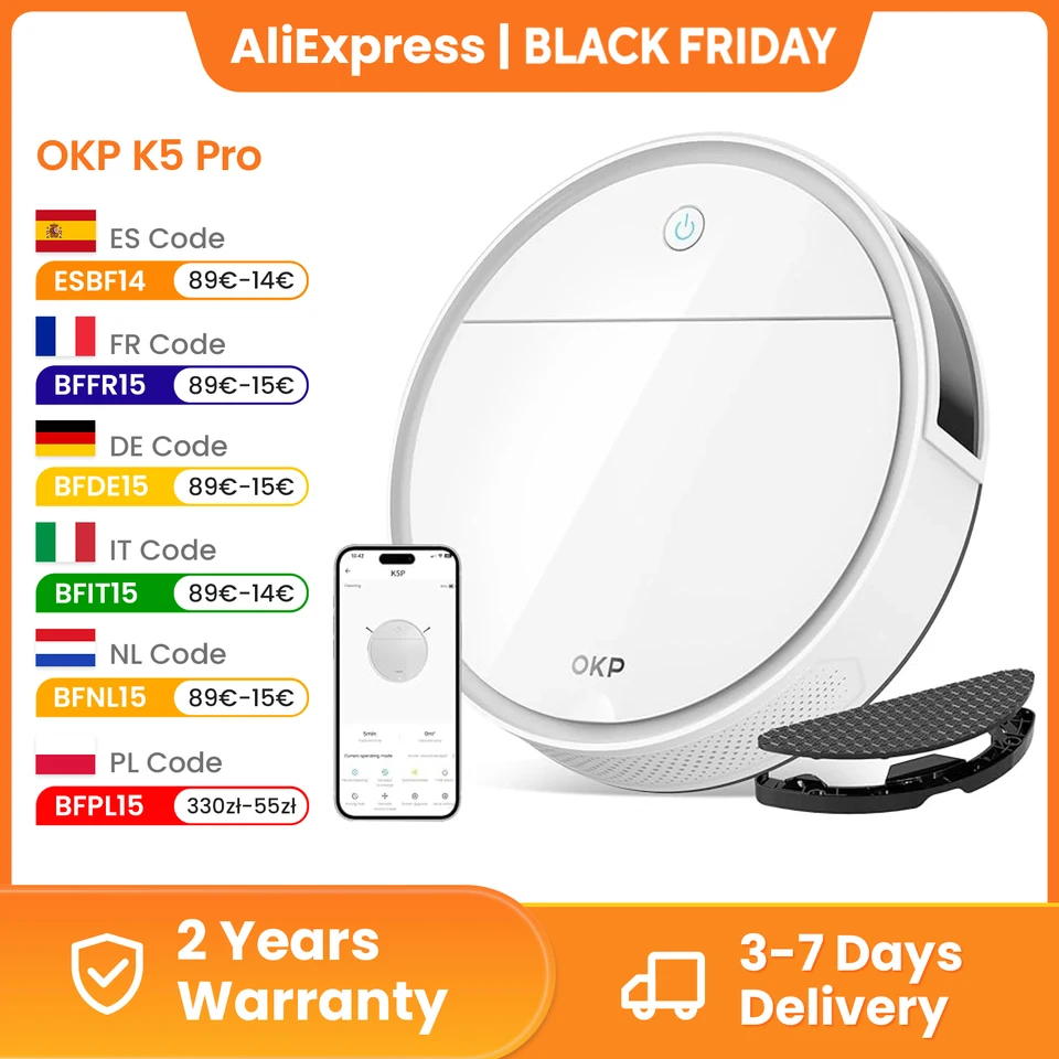 OKP-K5P自動掃除機ロボット,硬い床,動物の毛,カーペットに最適,5000Pa