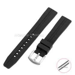 Premium Waterproof Silicone Sport Watch Strap - Soft Rubber Replacement Band for Ultimate Comfort (Black)