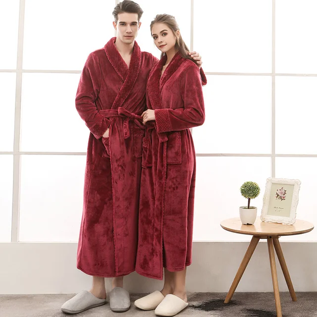 Plush Flannel Bathrobe for Women Long, Warm, Winter Night Robe 1