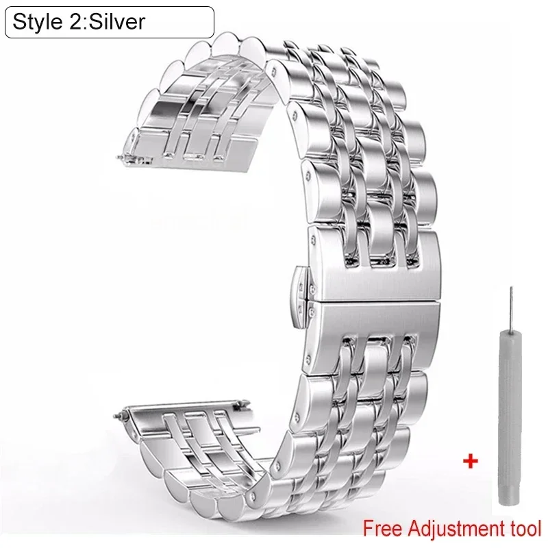 Premium Stainless Steel Metal Strap for Smart Watches - Elegant Watchband Bracelet Wristband