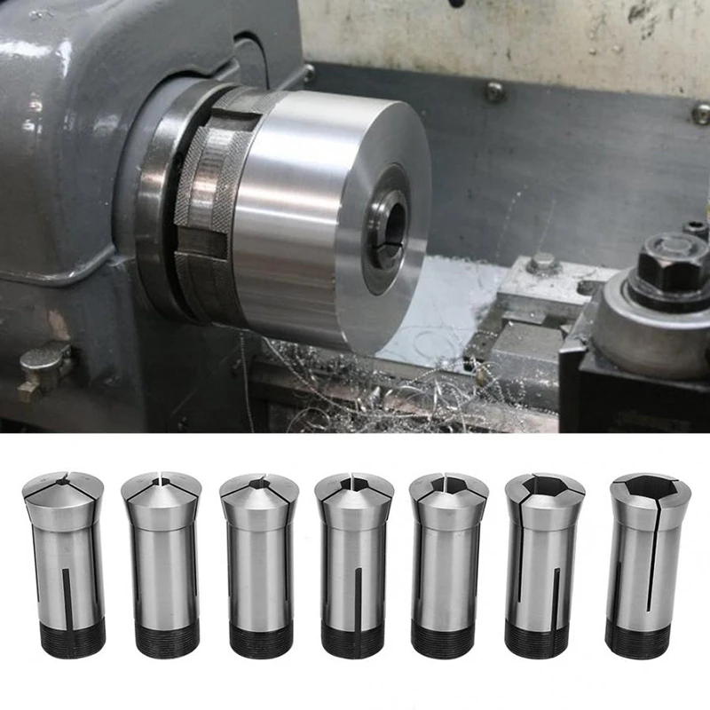 7Pc 5C Hex Collet Set, Size 1/4, 5/16, 3/8, 1/2, 5/8, 3/4, 7/8 6