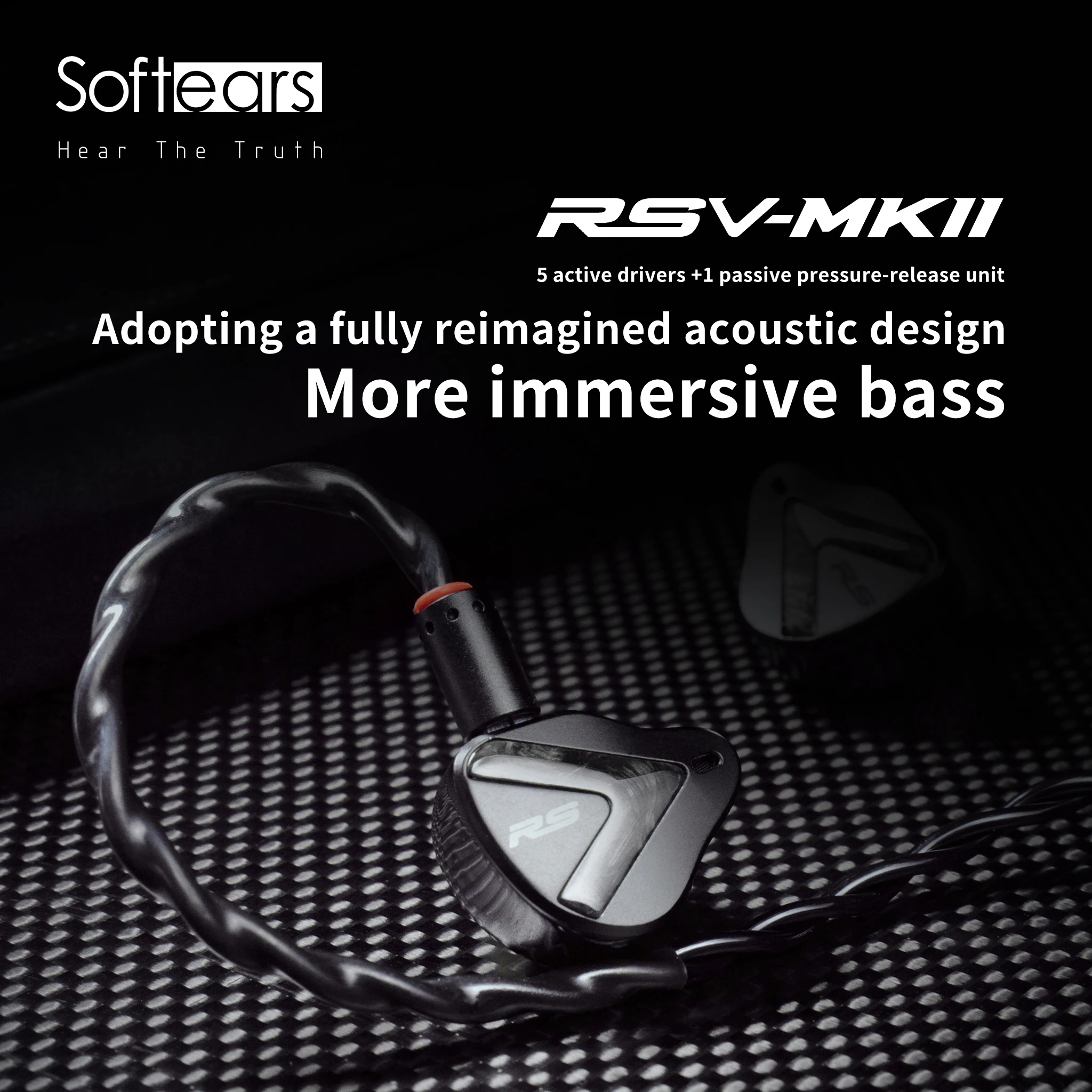 Softears RSV-MKII 5BA 4-Way Crossover In-Ear Monitors Earphone
