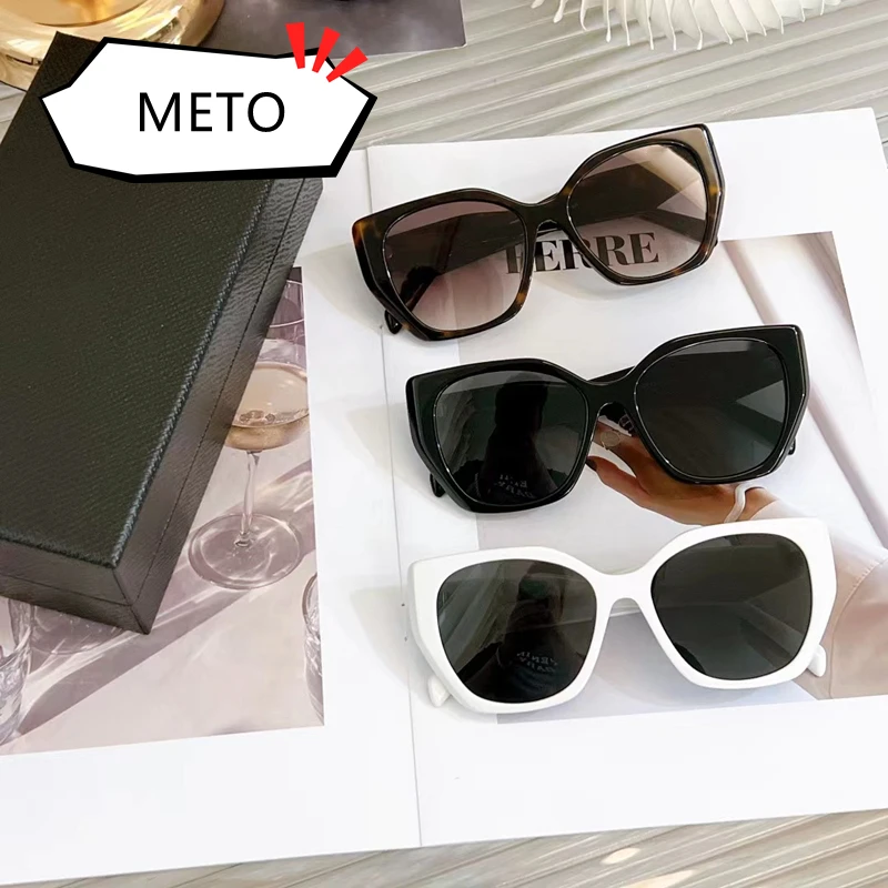 

METO Classic Square 19ZS Cat Eye PR Frame Irregularity Lens Sunglasses Women Men Brand UV400 Eyewear Trending Vintega Luxury