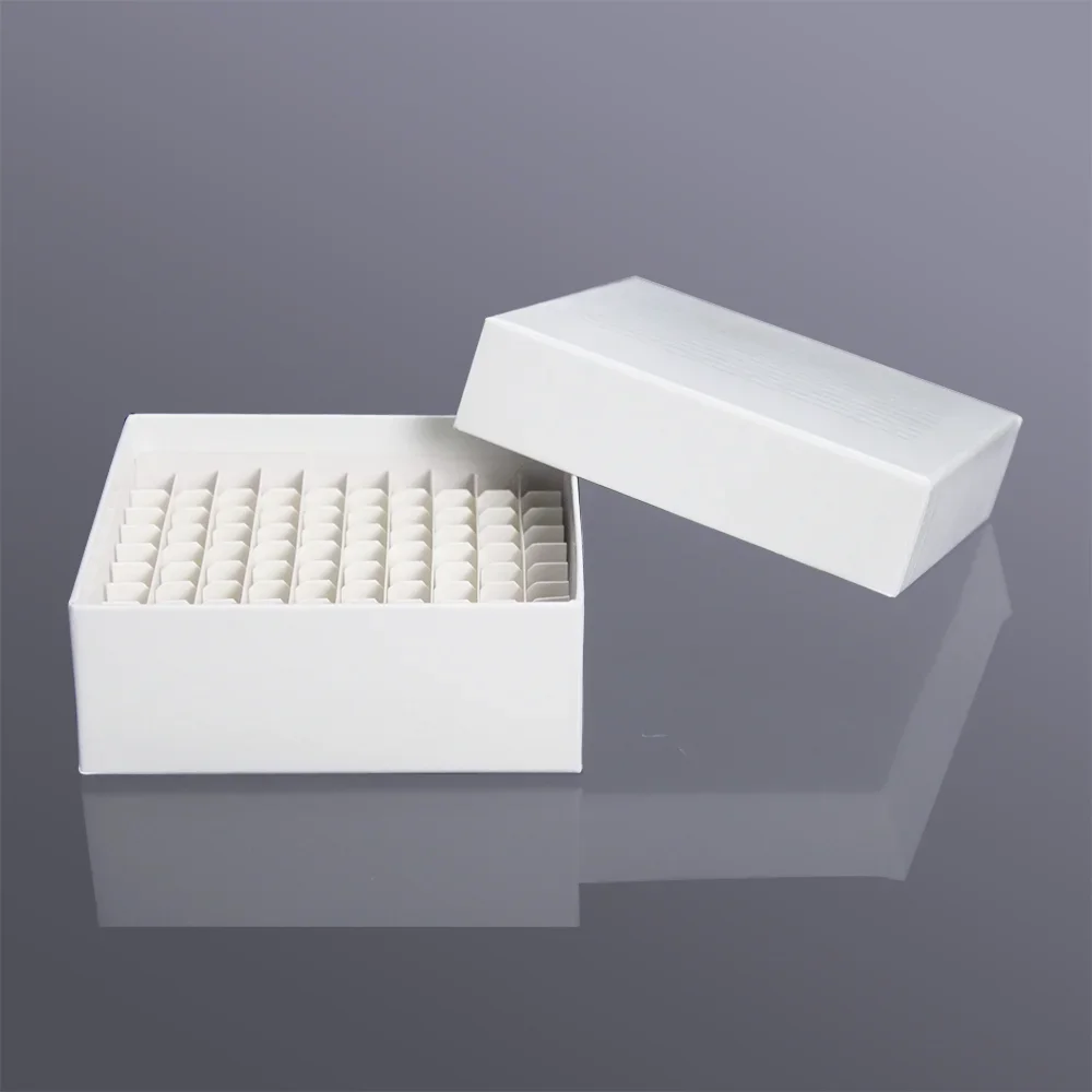 Paper Lyophilization Box 81 Holes with Lid Flip Freezing Tube Box 100 Holes Test Tube Sample Laboratory Preservative