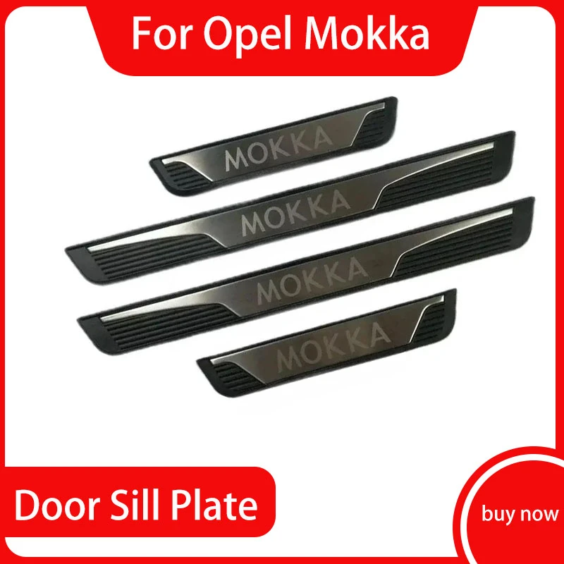 

For Opel Mokka Vauxhall Mokka X 2012-2019 stainless steel Rear Bumper Car door cover outside door sill plate cover trim