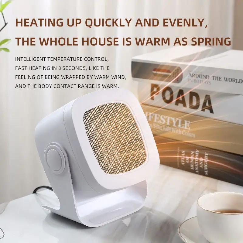 

Hot Selling Desktop PTC Heater Portable Mini Electric, 800W Hand Leg Feet Warmer Warm Air Blower US Standard/EU Mute Fan Heater.