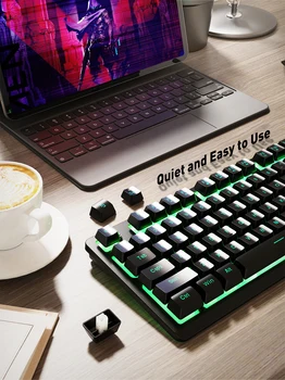 NPET K10 Wired Gaming Keyboard, LED Backlit, Spill-Resistant Design, Multimedia Keys,for Desktop, Computer, PC (Black) 4