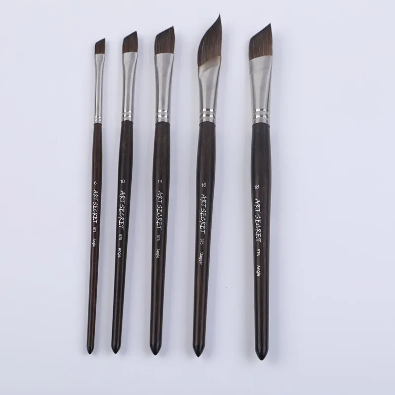 Artsecret 975 ANGLE Acrylic Watercolor Painting Brush Squirrel Hair Mix Carbonized Bamboo Rod Stationery Draw Art-Tool Supplies 3