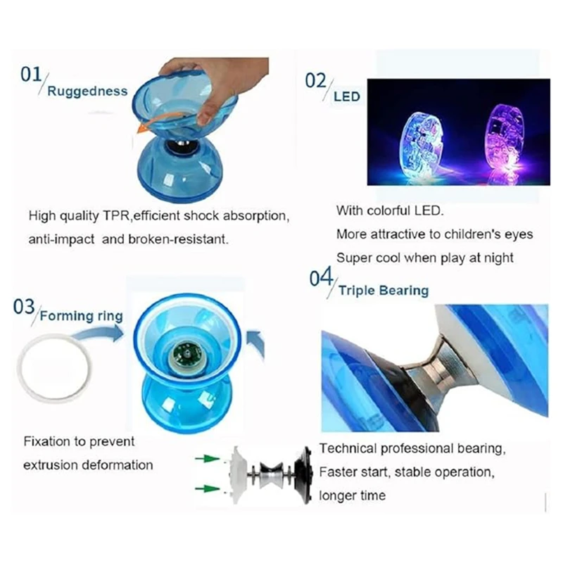 New-China Diabolo Suit Three Bearings China Diabolo Toy Luminous Children Pull The Bell. china diabolo toy