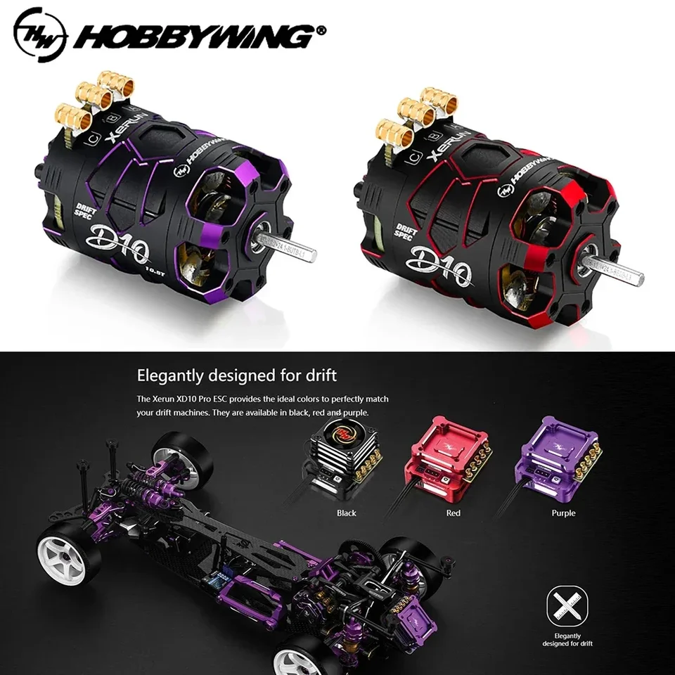 HOBBYWING XERUN XD10 PRO 100A ESC D10 10.5T 13.5T silniki wykryte