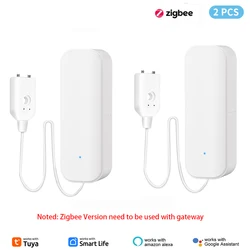 Smart Home Water Leak Detector with WiFi/Zigbee Connectivity and App Alerts (2pcs Zigbee)