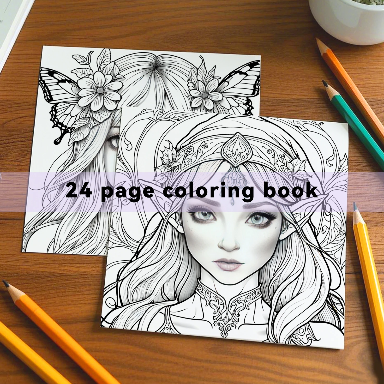 1pc Floral Fantasy Colouring Books for Teens and Adults 24 Pages DIY Gift Color Book for Relaxation and Creative Expression 5