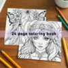 1pc Floral Fantasy Colouring Books for Teens and Adults 24 Pages DIY Gift Color Book for Relaxation and Creative Expression 5