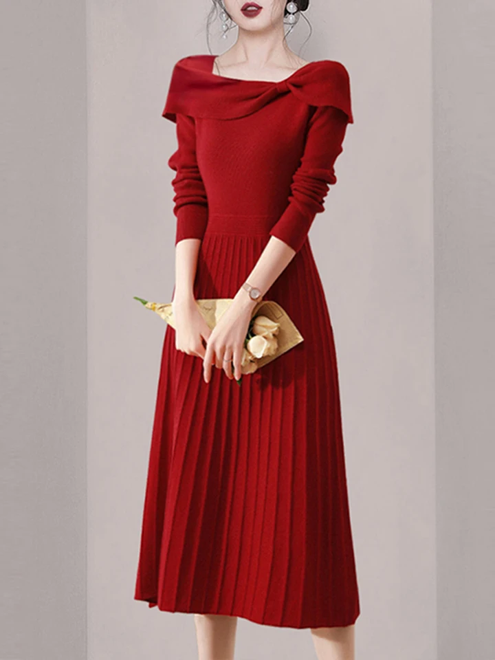 red long sleeve bodycon dress Sequin Sweetheart Front Slit Evening Winter and Spring Jimena Bodycon Long Sleeves Sequins