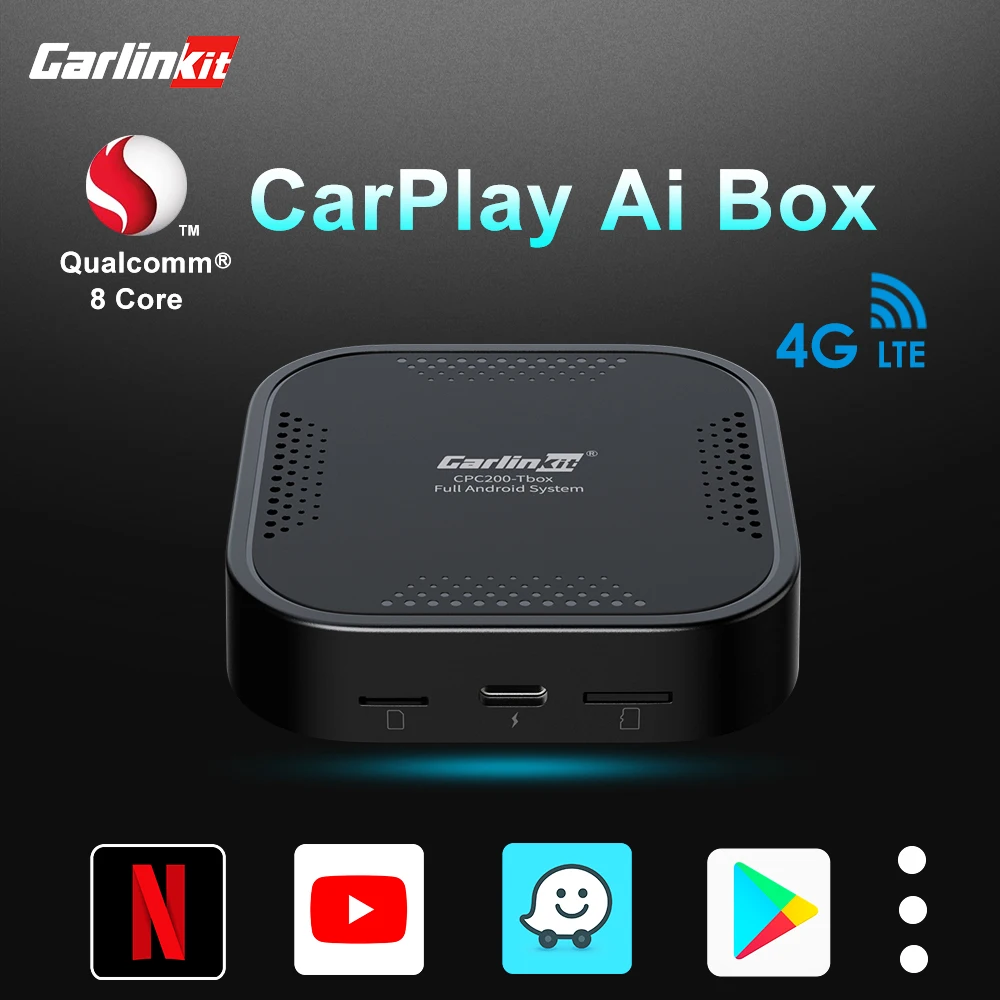 CarlinKit Carplay Ai Box Android Snapdragon 4G + 64G Sem Fio Android