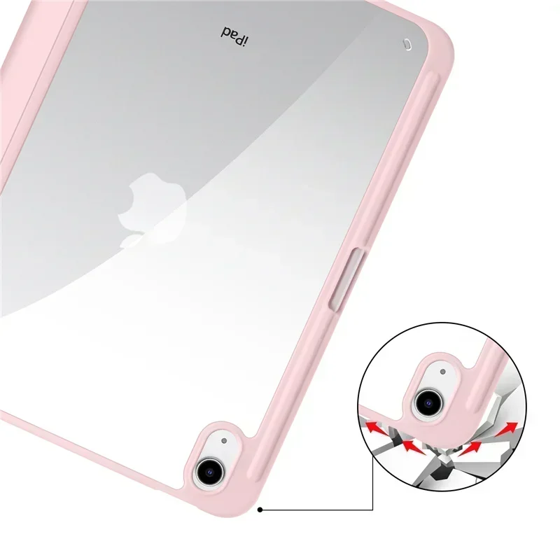 Premium Tri-Fold Smart Case with Pencil Holder and Clear Back