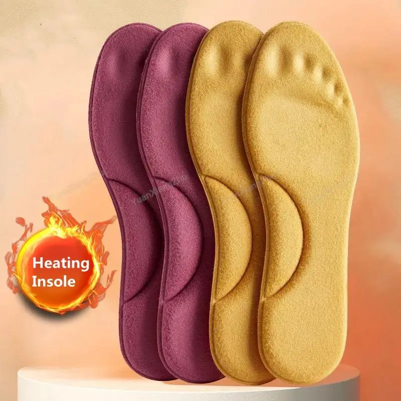 Winter Heating Shoes Insole Plush Warm Arch Support Shoe Sole Self Thermal Insert Sports Running