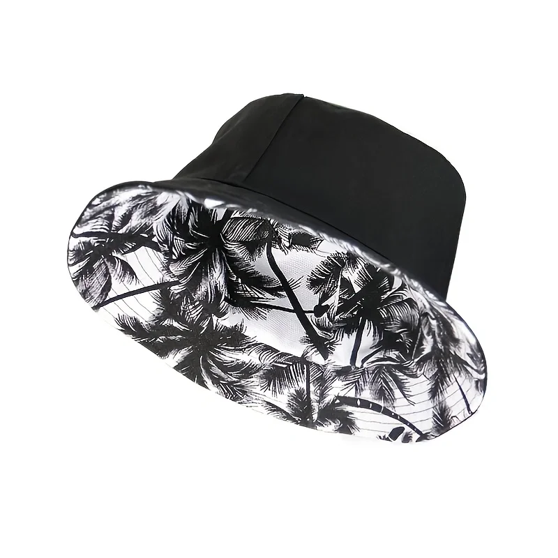 Unisex Tropical Coconut Tree Print Bucket Hats Fishermen Caps Outdoor Casual Cap Sunscreen Hat sun hats fisherman hat sunscreen hats bucket hats sun hat
