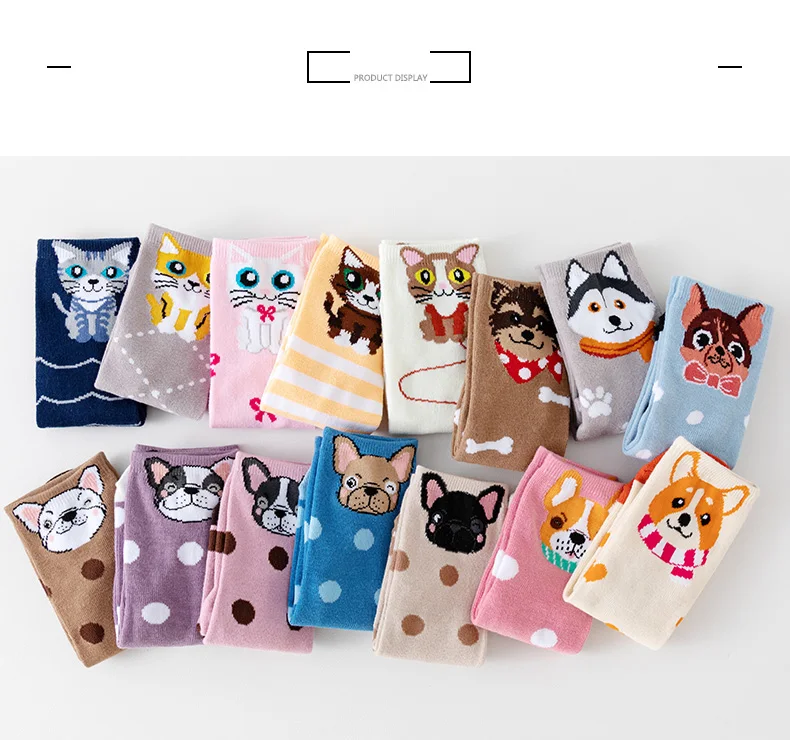 5 Paar Frühlings-Cartoon-Socken für Katzen und Hunde, süße Socken, Bootssocken für Damen, lässige personalisierte Socken – Detail 5