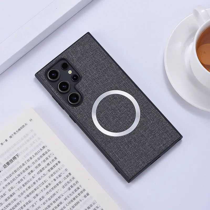 Sleek Fabric Case with Magnetic Charging Compatibility and Silicone Protection
