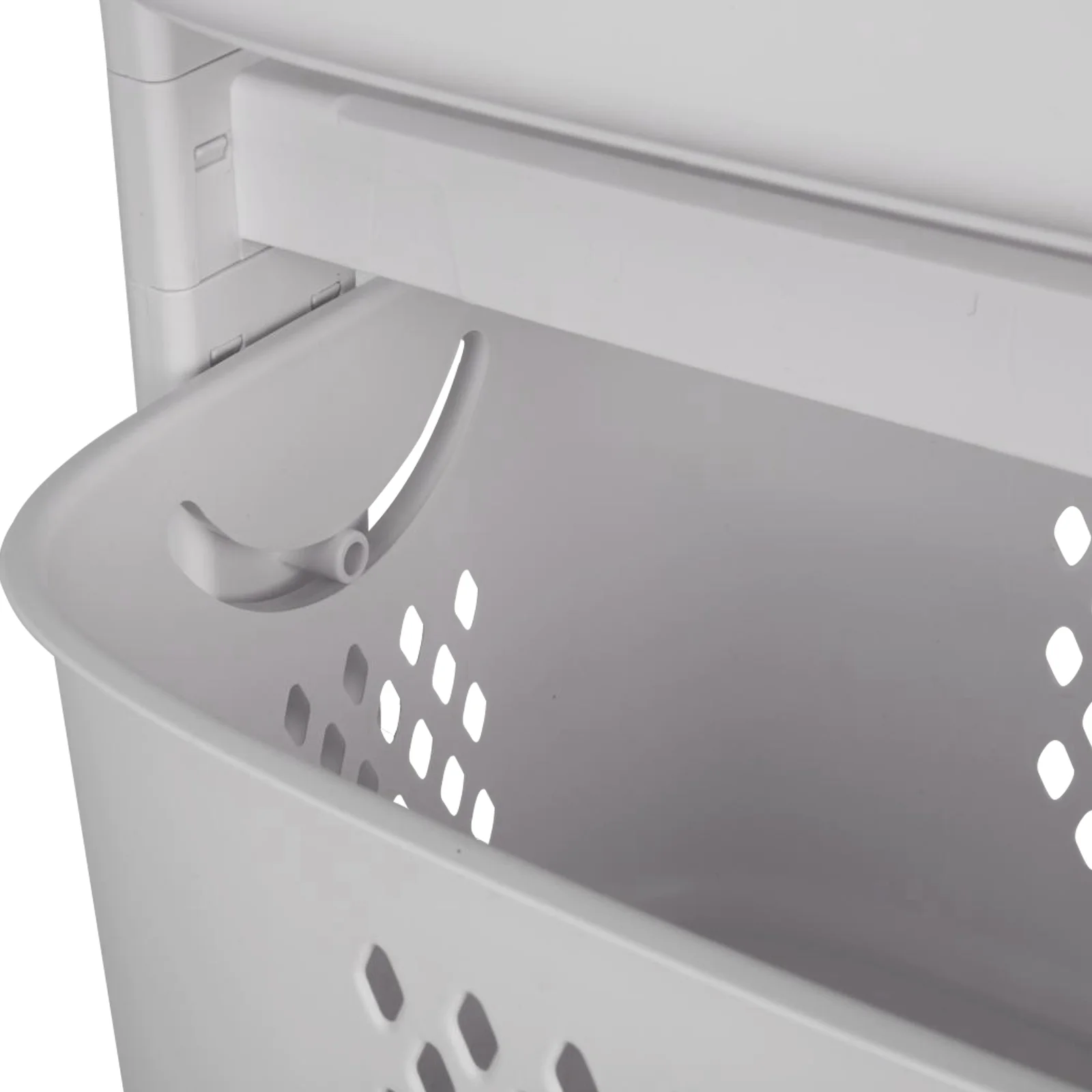 Schmutzwäschekorb, Dreischichtiger Schmutzwäschekorb, mit Rollen, 44*33*110cm, Geeignet für Badezimmer, Wohnzimmer, Arbeitszimmer, Esszimmer – Detail 6
