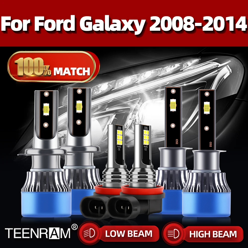 

LED Headlight Bulbs 12V Car Fog Light High Low Beam Super Bright Auto Lamp For Ford Galaxy 2008 2009 2010 2011 2012 2013 2014