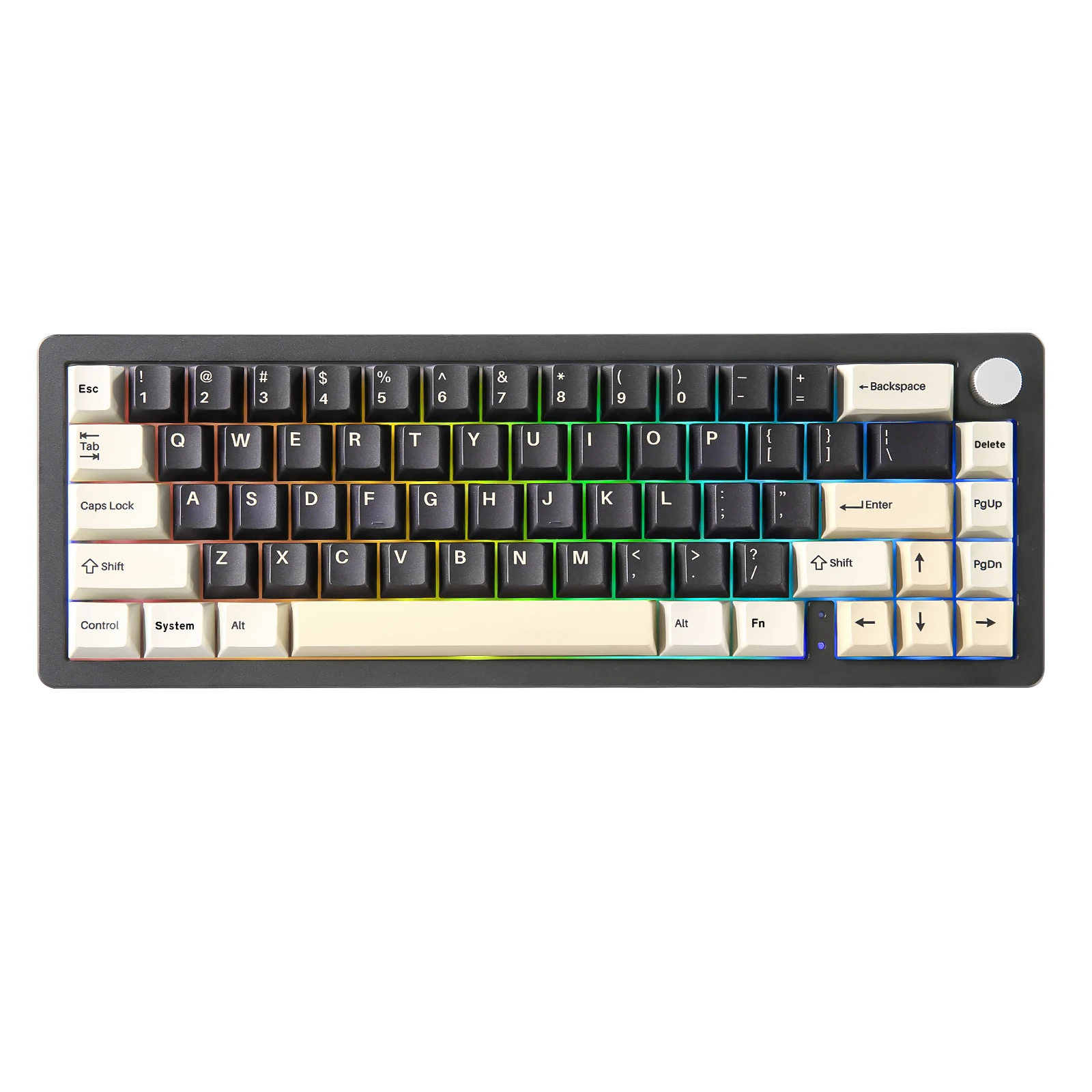 メカニカルキーボードYUNZII-AL66ブラック,アルミニウムノブ 