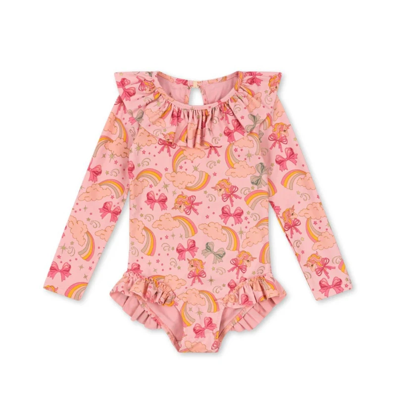 OUYANG&IVAN Kids Swimwear Sets Ss25 Ks New Summer Girls Cute Print Swimming Suits Child Fashion Bikini Sets 6