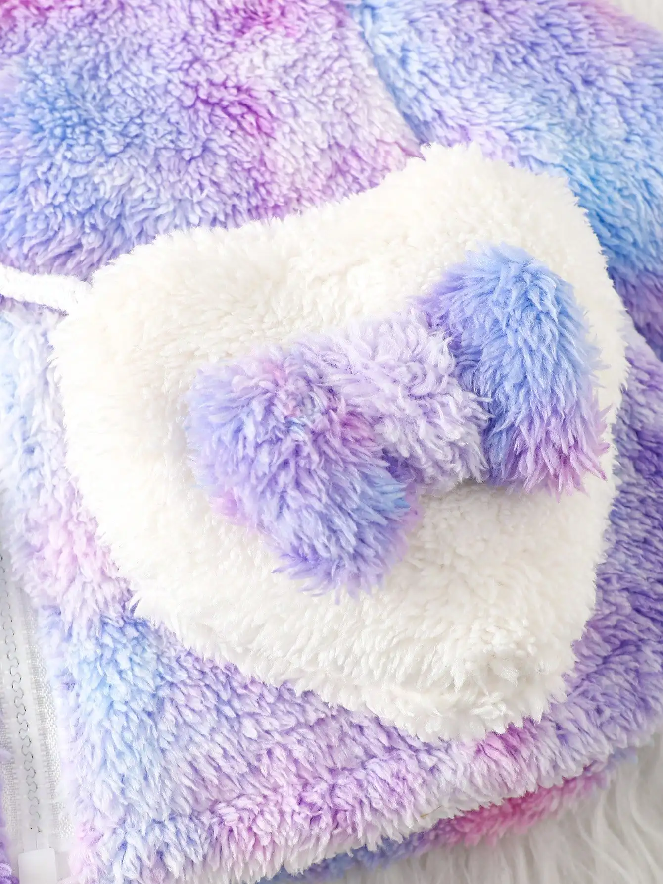 Baby Girl's Hooded Fluffy Coat Autumn And Winter Zipper Cardigan Outside Diagonal Small Bag