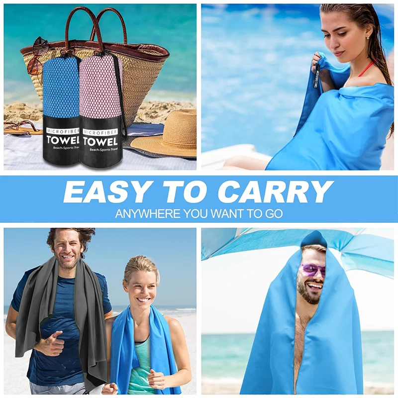 2 piece set quick drying towels for sports, fitness, swimming, beach, sweat water absorption, suitable for outdoor camping 5