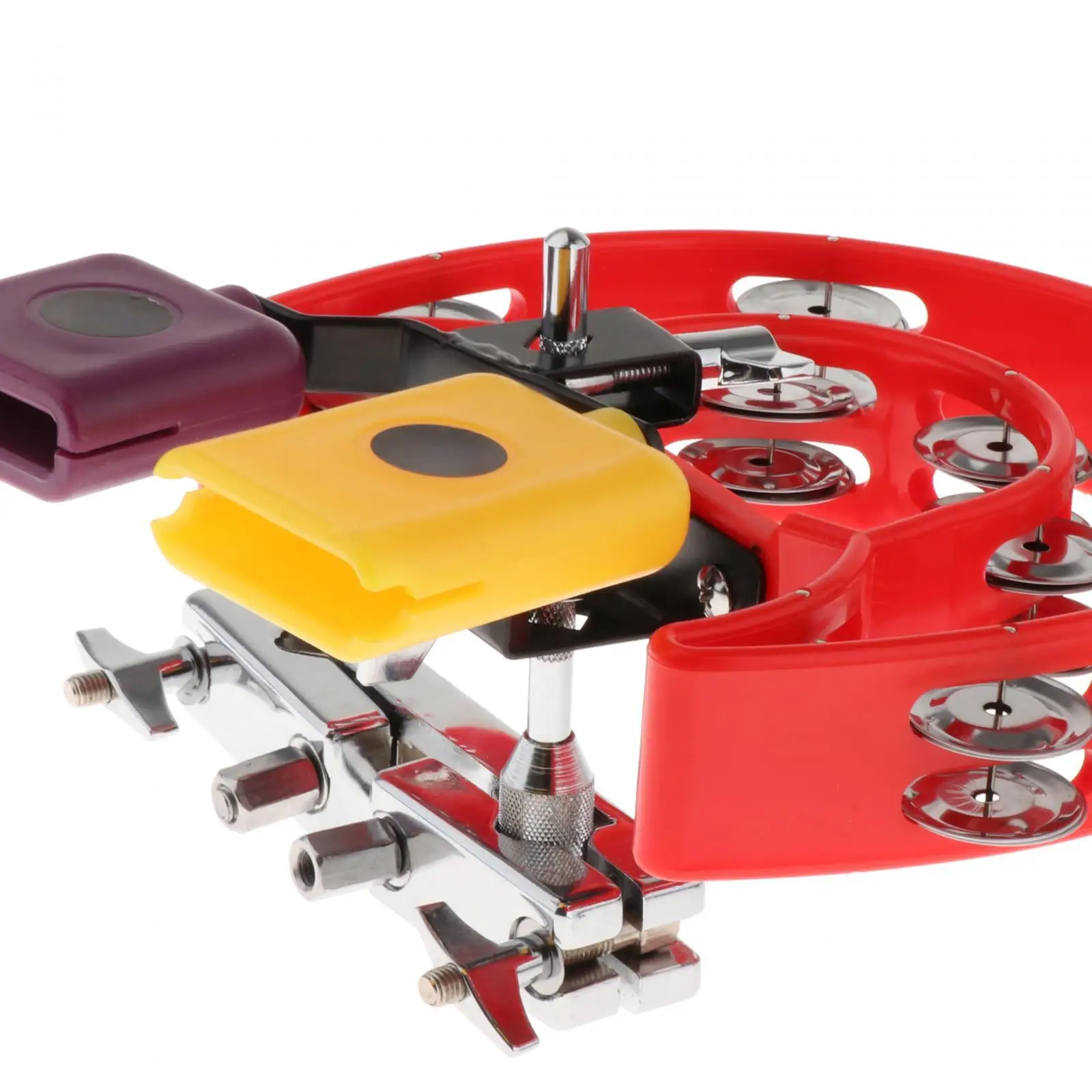 Clamp Held Tambourine Bell Musical Percussion Block Music Instrument high and