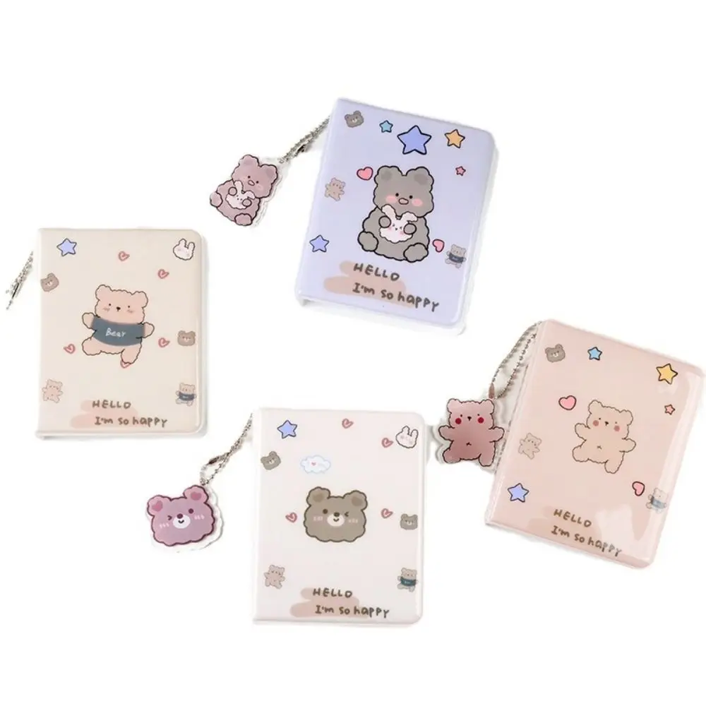 아이돌 카드 수집 곰 포토 카드 거치대 필름, 곰 사진 앨범, 투명 내부 페이지 게임 카드 보호대, 10 장