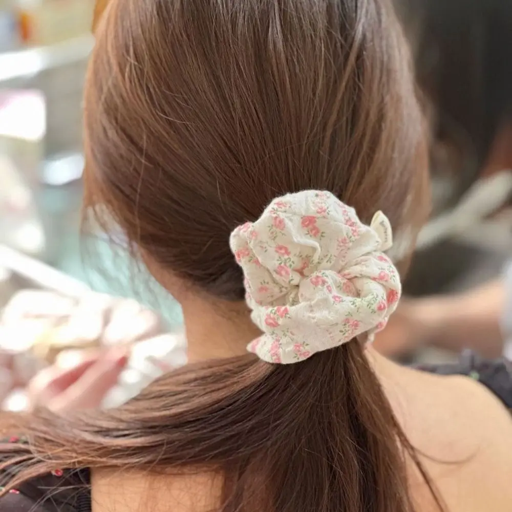 Cotton Elastic Hair Bands Sweet Small Floral Print Accessories Cute Headwear Scrunchies Lace Hair Scrunchies Girls