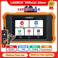 LAUNCH X431 ELITE V2.0 car Diagnostic Tool Auto OBD OBD2 Scanner ECU Coding BI-Directional All System Code Reader Free Update