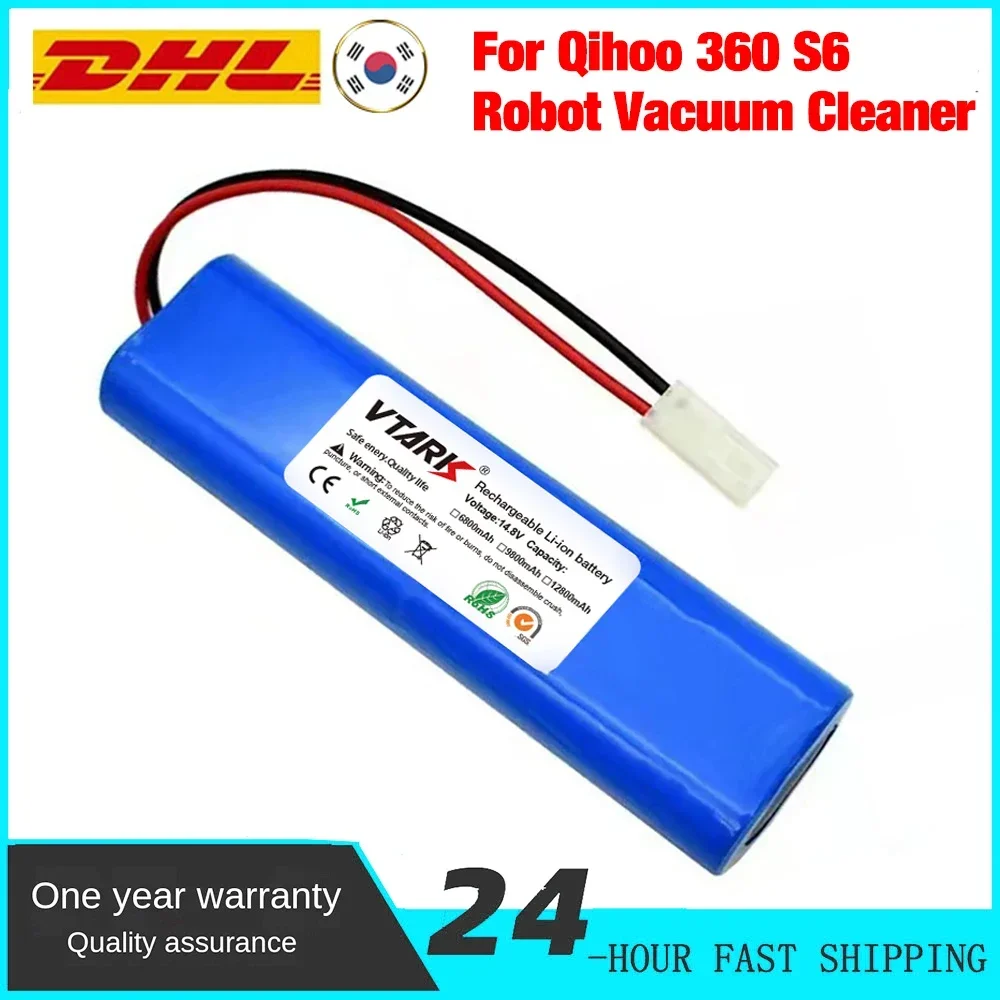 

100% NEW 14.8V 12800mAh Battery Pack for Qihoo 360 S6 Robotic Vacuum Cleaner Spare Parts Accessories Replacement Batteries.
