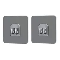 1 Pair Transparent Hanging Shelf Hooks Wall Storage Rack Fixing Patch Strong Self-Adhesive Snap For Kitchen Bathroom Gadgets 2