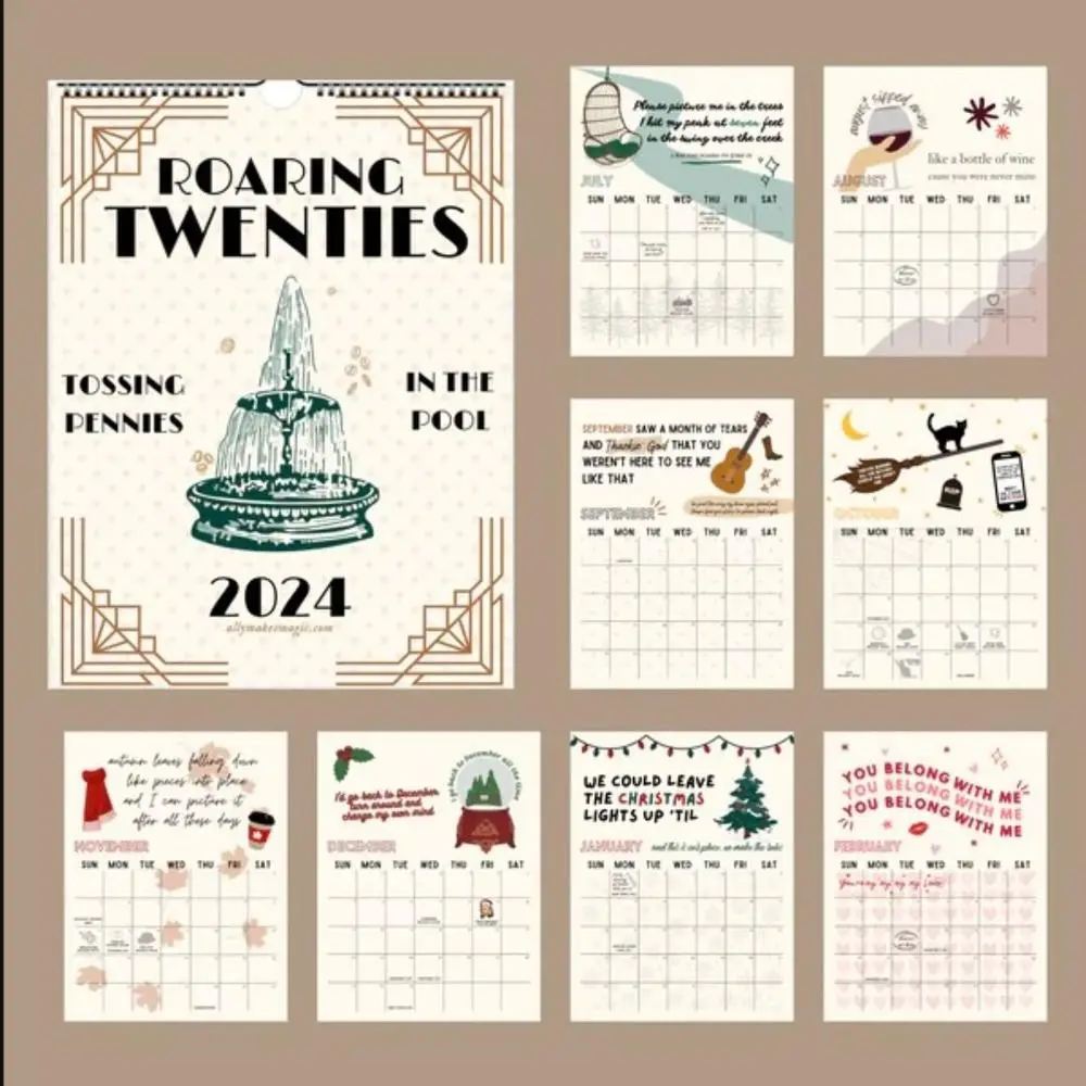 

2024 Roaring Twenties Calendar 12 Monthly Calendar Planner Wall Calendar Easily Plan Out Your Schedule New Year's Gifts