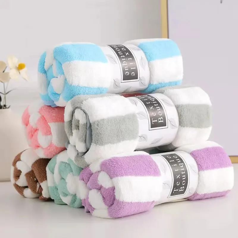 35x75cm Stripes Absorbent Quick Drying Bath Towel Sets Soft Adults Face Hand Towels Bathroom Microfiber Swim Bath Towels microfiber towel