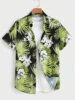 Hawaiian Print Men's and Women's Short Sleeve Shirts Oceanside Lapel Button-Down Shirt Tops 3
