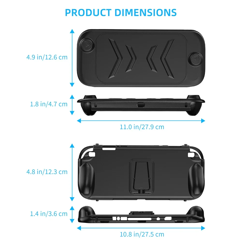 TPU Case with Stand for Switch 2 Protective Case Cover Removable Abs Front Cover Shockproof for Switch 2 Handheld Gaming Console