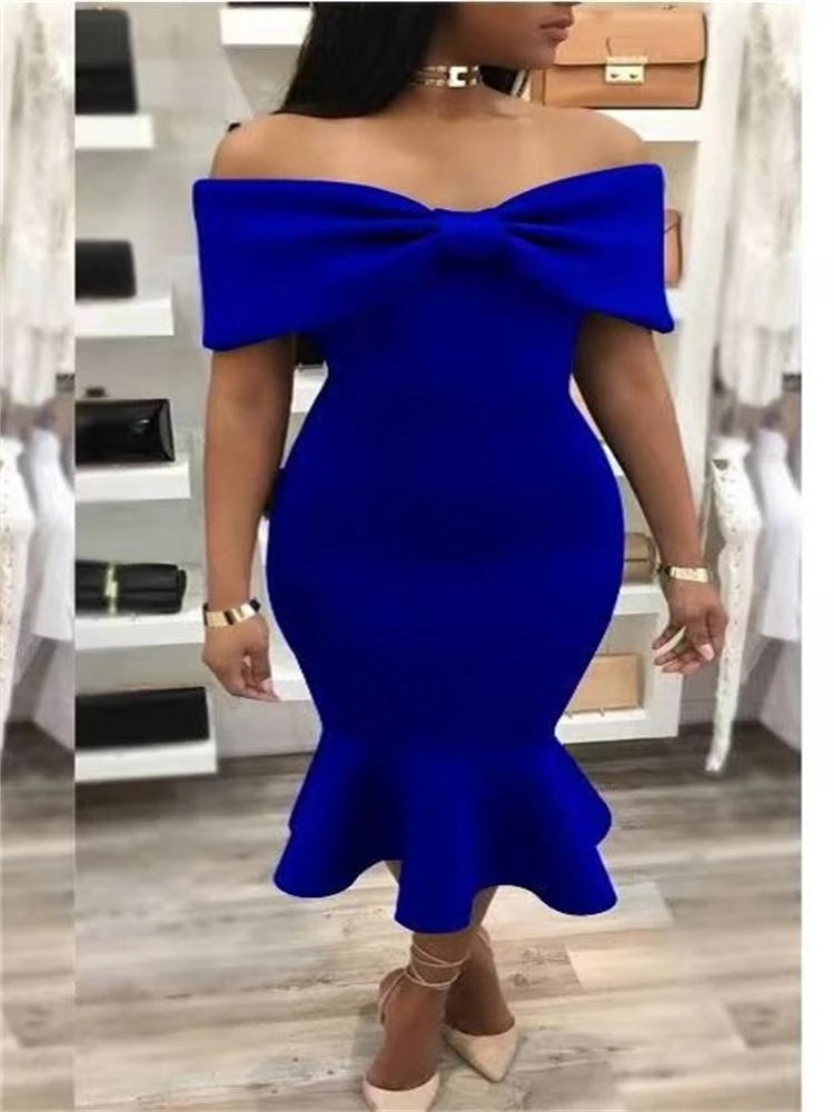 mid length fishtail dress