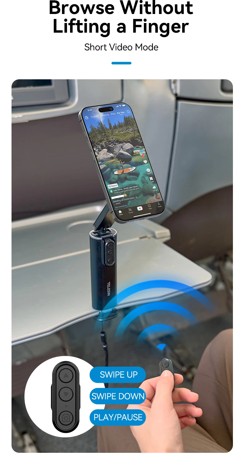 3 in 1 Selfie stick Phone Holder Wireless Remote Control Travel Clamp Magnetic 3