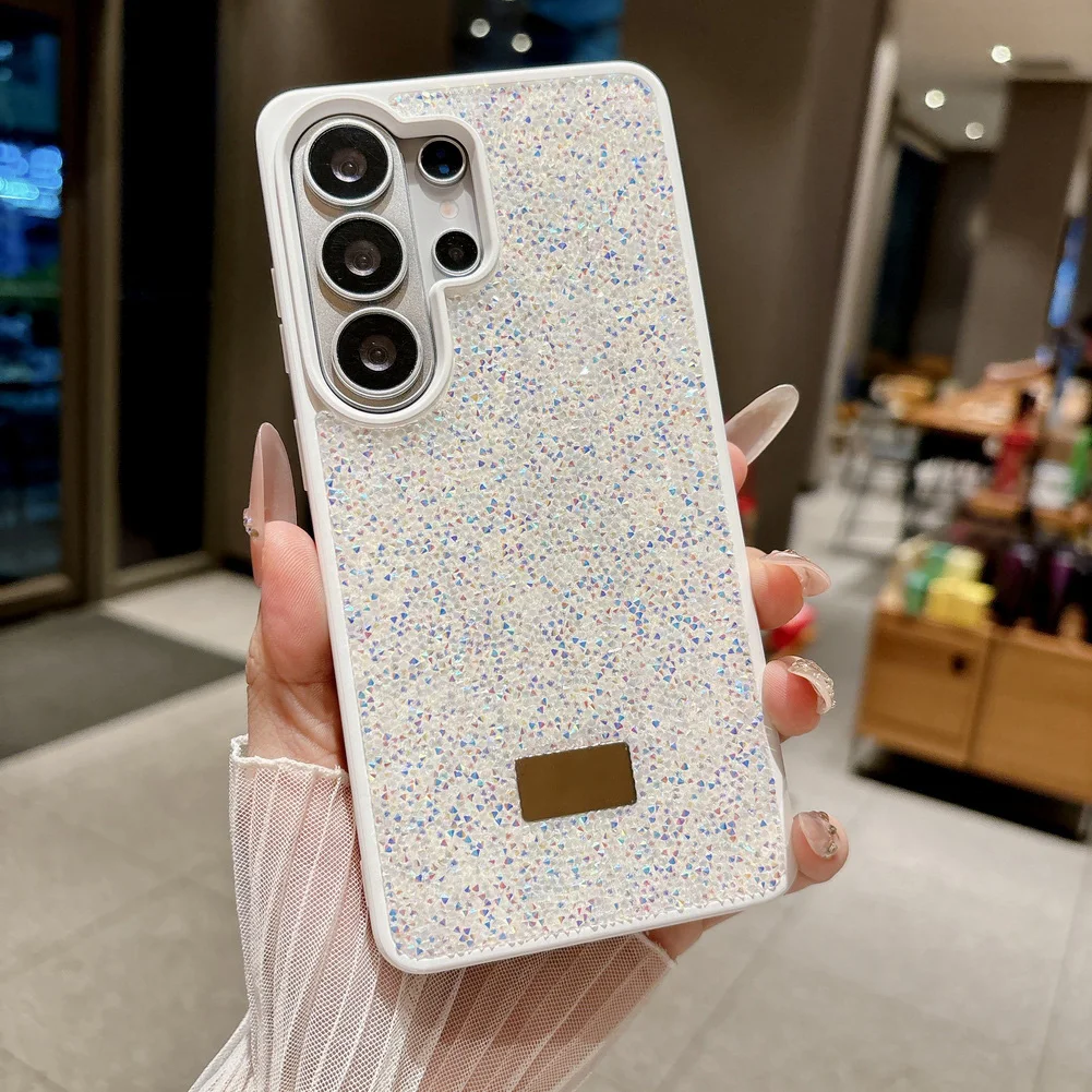 Multicolored Rhinestone Glitter Phone Case with Camera Protection