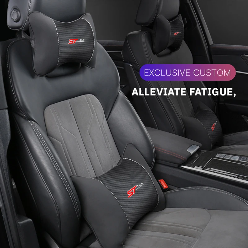 자동차 좌석 목 베개 가죽 머리 받침 요추 허리 지원 Ford Ranger Figo Focus EDGE Explorer Fiesta KA Mondeo Fusion