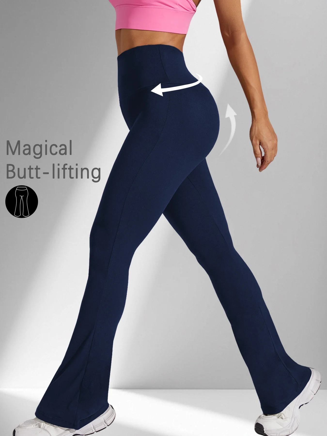 Womens Super Soft High Waisted Flare Leggings Image 7