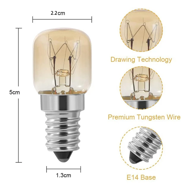 Oven Lamps E14 Socket 300 Degree 15W Microwave Oven Light Bulb