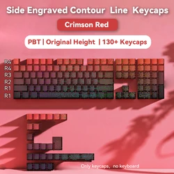 Purple Topographic PBT Cherry Profile Shine - Through Keycaps with Dye - Sub Side Print (Side Red)