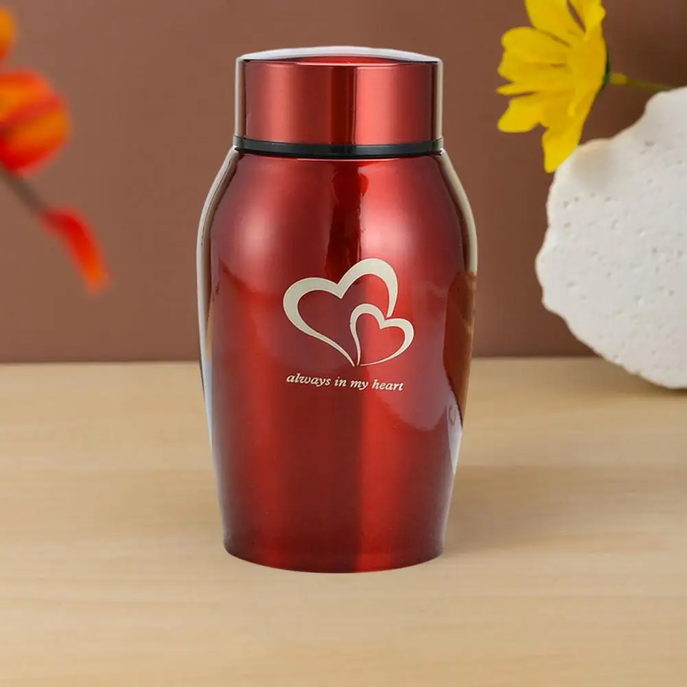 Stainless Steel Pet Urn Smooth Surface Secure Closure Dog Urn Screw-in Lid Memorial Pet Ash Container Supplies Cremation Urn