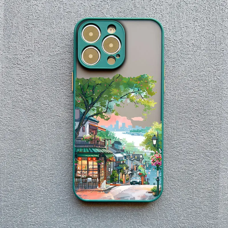 Dazzling Anime Street View Scenery Phone Case Back Cover